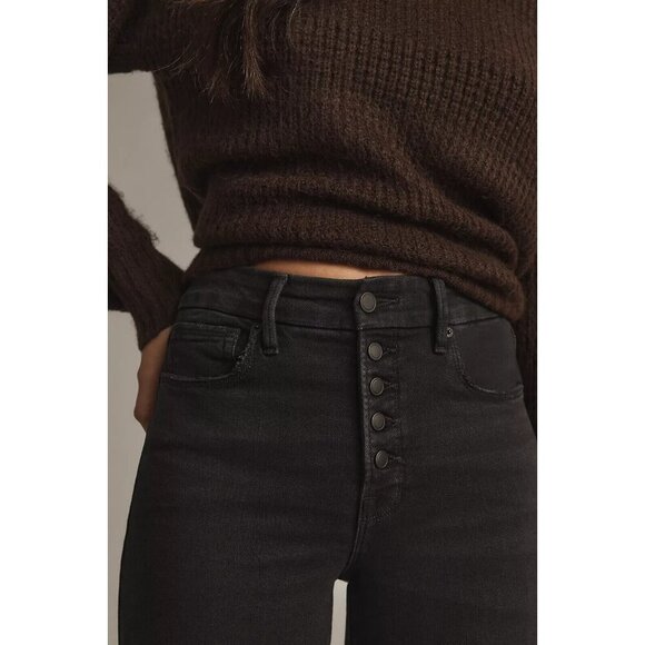 Good American Good Legs Mid-Rise Crop Mini Bootcut Jeans Black 26W PLUS SIZE - Picture 4 of 5